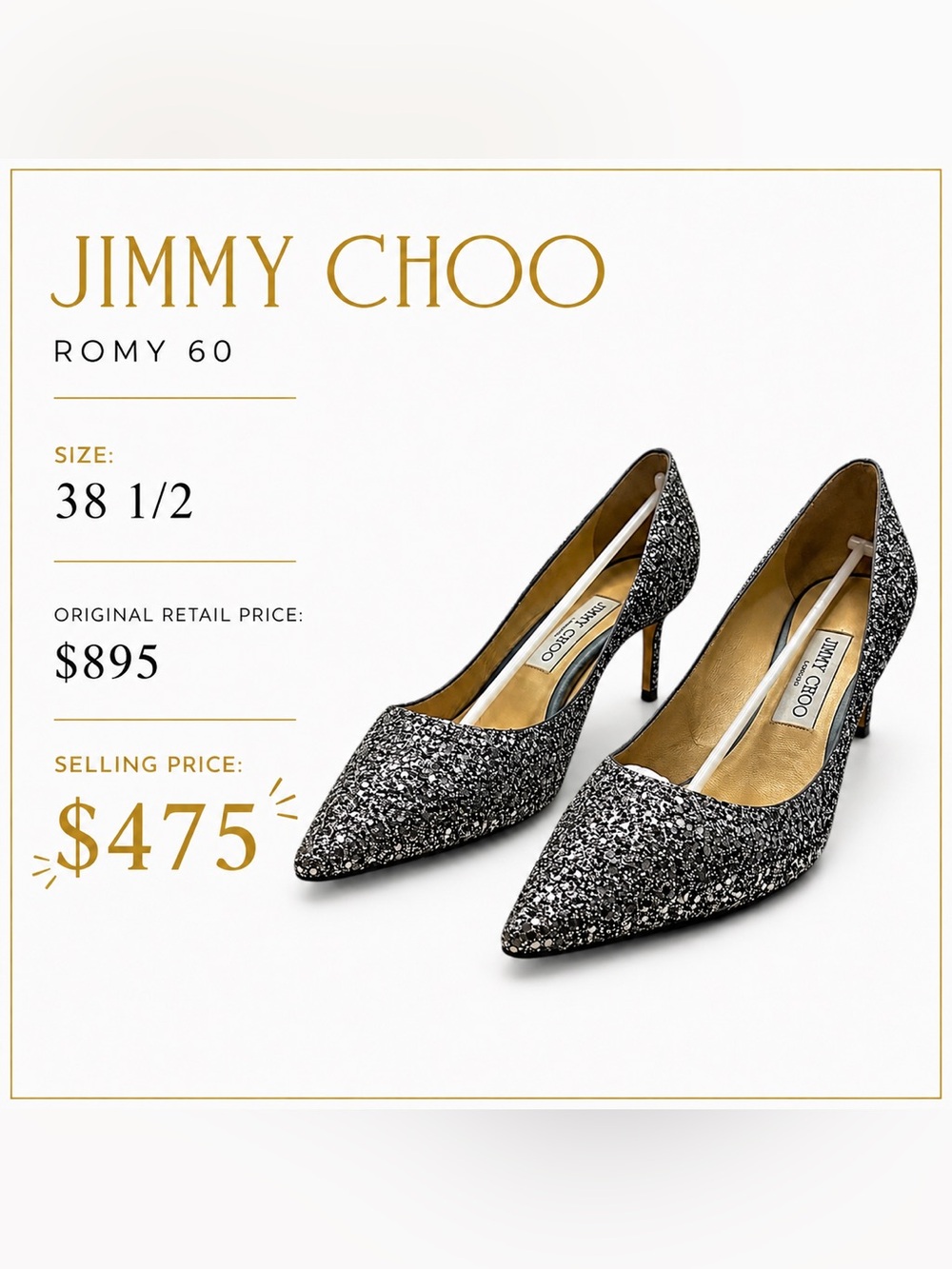 Jimmy Choo Romy 60 - Size 38 1/2